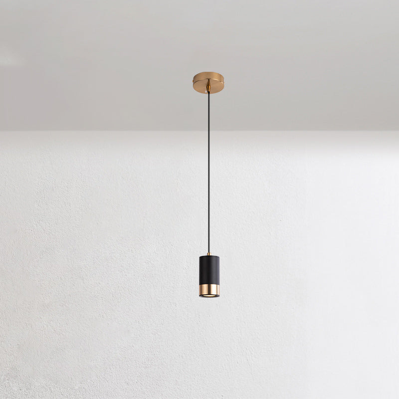 Nordic Minimalist Iron Mini Pendant Light - 1-Light Column Design