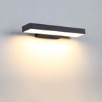 Contemporary Minimalist Rectangular Flat LED Outdoor Wall Sconce with Sensor - Waterproof