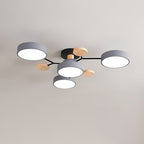 Modern Scandinavian Round LED Semi-Flush Mount Ceiling Light with Molecule Branch Design for Living Room