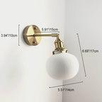 Japanese Retro Minimalist Oval Brass and Lucite Cylinder Wall Sconce Lamp