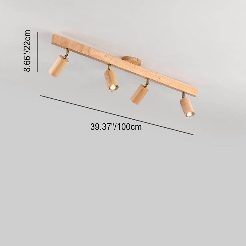 Japanese Wooden LED Semi-Flush Mount Ceiling Light |2 Light