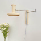 Beige Minimalist Nordic Swing Arm Wall Sconce Lamp - 1 Light