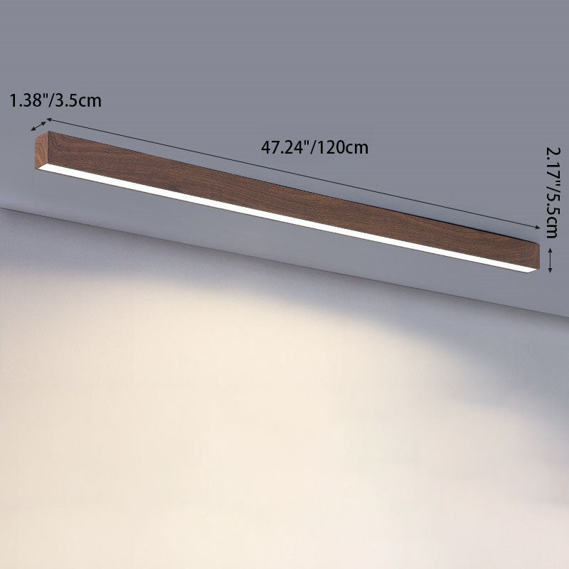 Contemporary Wood Grain Aluminum LED Flush Mount Ceiling Light