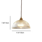 Contemporary Clear Glass Dome Pendant Light with Single Bulb