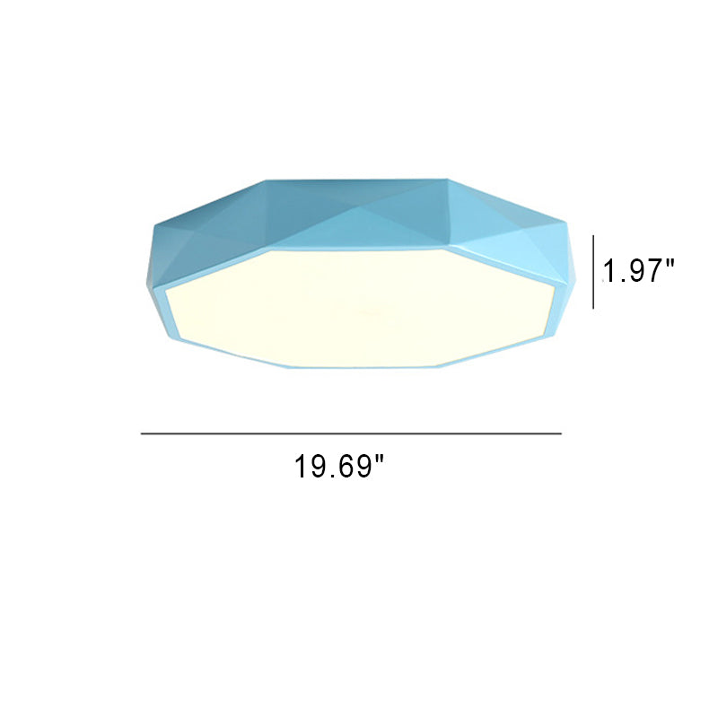 Nordic Macaron Diamond-Shaped Acrylic LED Flush Mount Ceiling Light