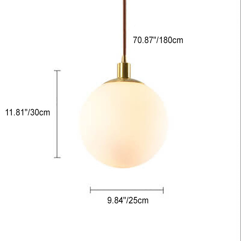 Scandinavian Minimalist White Orb Single Pendant Light