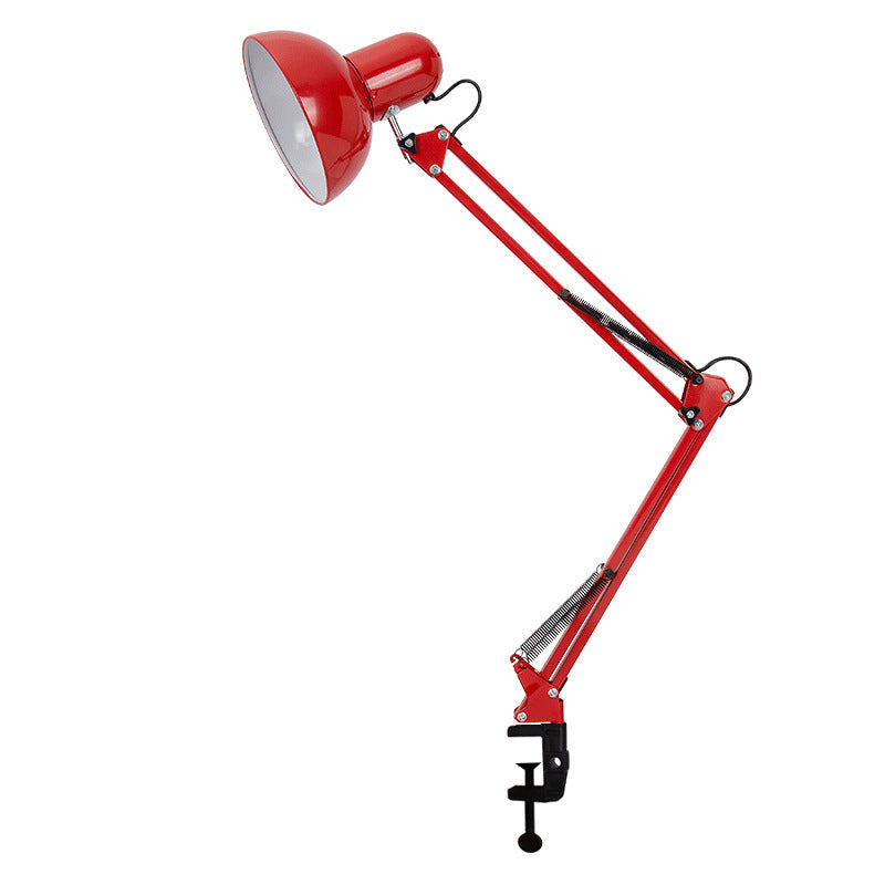 Contemporary Minimalist Retractable Long Arm Clip Table Lamp - 1-Light ABS Design for Bedroom