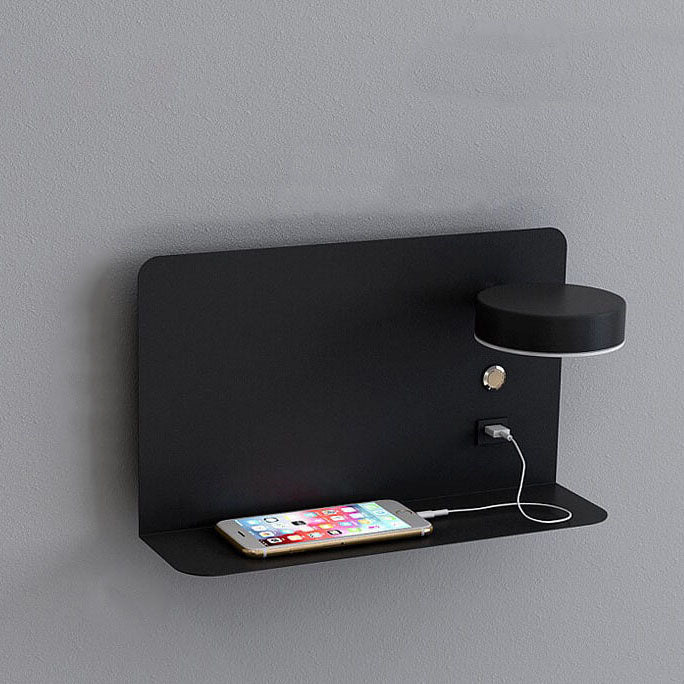Contemporary Square Iron LED Wall Sconce Lamp with USB Rechargeable Feature