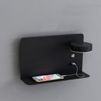Contemporary Square Iron LED Wall Sconce Lamp with USB Rechargeable Feature