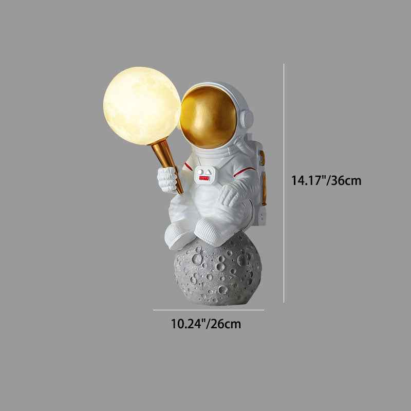 Modern Cartoon Astronaut Wall Sconce Lamp – 1-Light Resin & ABS Design for Bedroom