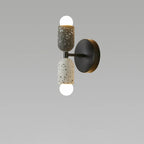 Contemporary Wabi-Sabi Iron and Cement 2-Light Wall Sconce