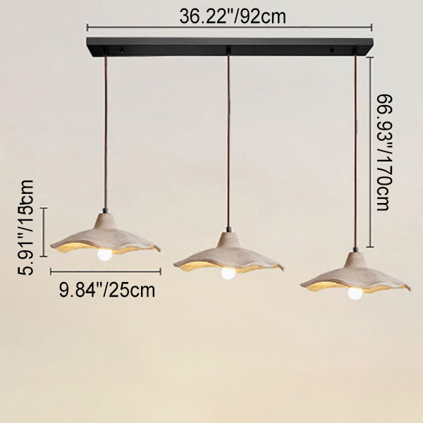 Japanese Vintage Floral Design Cement Island Chandelier - 1/2/3-Light Options