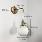 Japanese Retro Minimalist Oval Brass and Lucite Cylinder Wall Sconce Lamp