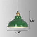 Vintage Industrial Green Iron Dome Cone Pendant Light - 1-Light Design