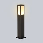 Contemporary Solar-Powered Square Column Outdoor Pathway Light - Waterproof Design