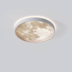 Nordic-Inspired Round LED Flush Mount Ceiling Light with Moon Design