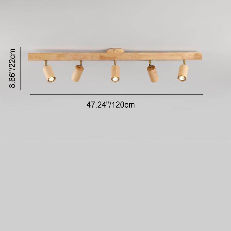 Japanese Wooden LED Semi-Flush Mount Ceiling Light |2 Light