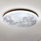 Nordic Minimalist Round Moon LED Flush Mount Ceiling Light in PVC