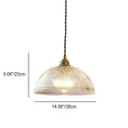 Contemporary Clear Glass Dome Pendant Light with Single Bulb