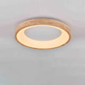 Round LED Flush Mount Ceiling Light in Nordic Minimalist Log Wood Design