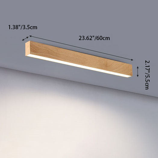 Contemporary Wood Grain Aluminum LED Flush Mount Ceiling Light