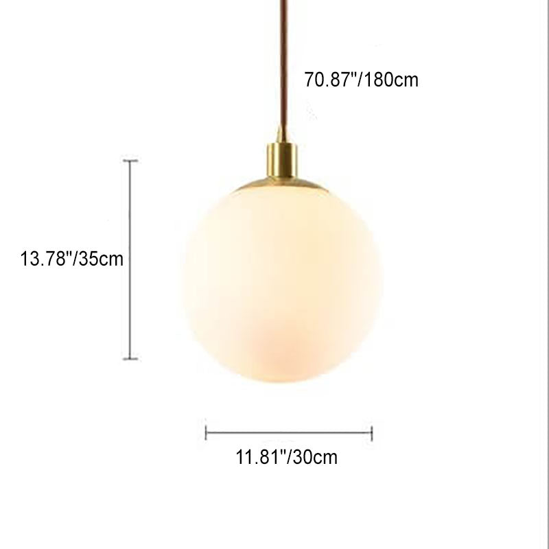Scandinavian Minimalist White Orb Single Pendant Light