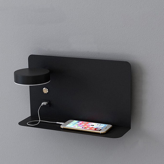 Contemporary Square Iron LED Wall Sconce Lamp with USB Rechargeable Feature