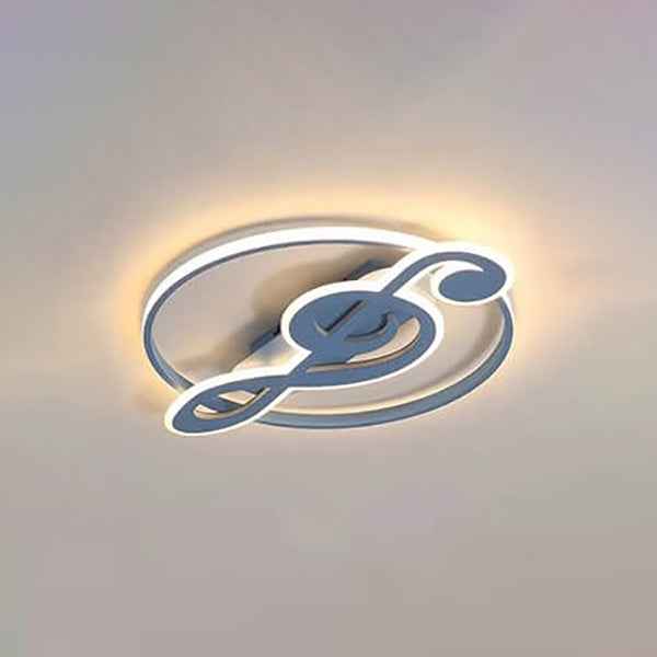 Nordic-Inspired LED Flush Mount Ceiling Light with Creative Music Notes Design