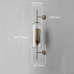 Modern Industrial Cylinder Glass Shade Wall Sconce Lamp with Iron Finish Frame - 1-Light Design for Bedroom