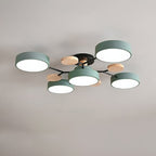 Modern Scandinavian Round LED Semi-Flush Mount Ceiling Light with Molecule Branch Design for Living Room