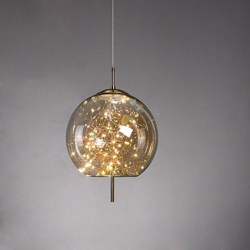 Modern Scandinavian Oval Glass Cylinder Pendant Light - 1-Light Fixture for Bedroom