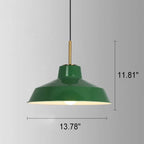 Vintage Industrial Green Iron Dome Cone Pendant Light - 1-Light Design
