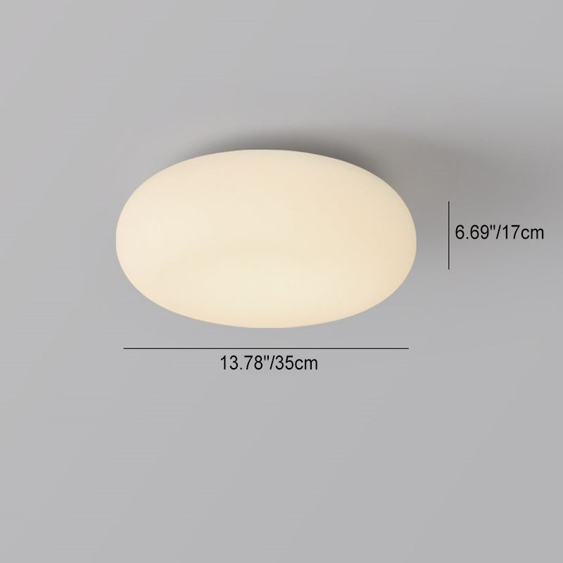 Contemporary Oval Iron PE LED Flush Mount Ceiling Light for Bedroom