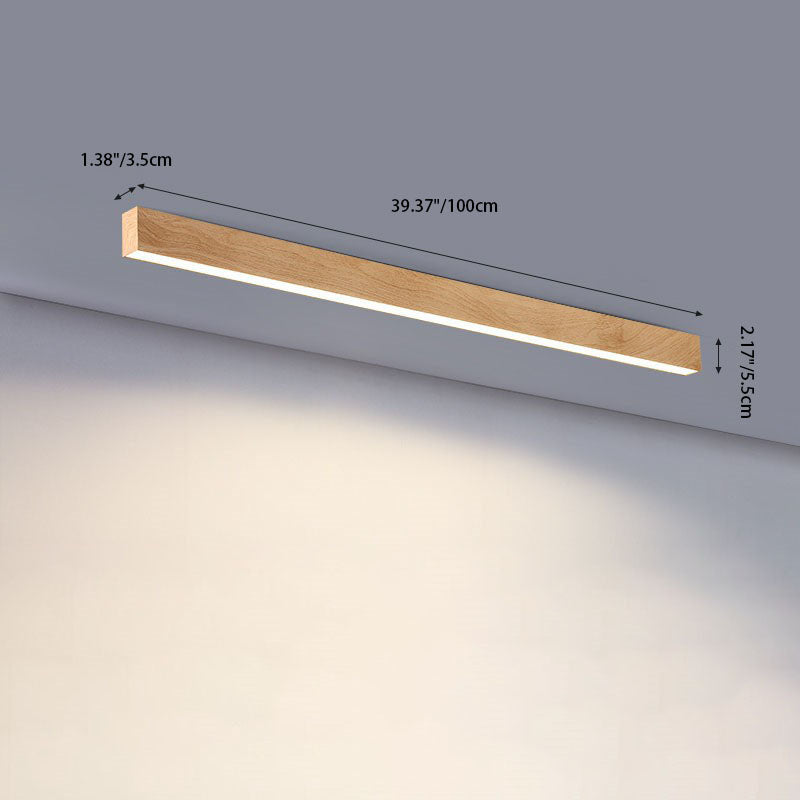 Contemporary Wood Grain Aluminum LED Flush Mount Ceiling Light
