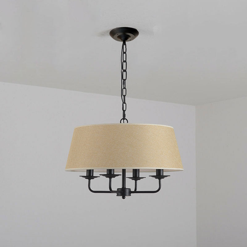 Classic European Vintage 4-Light Iron Pendant Lamp