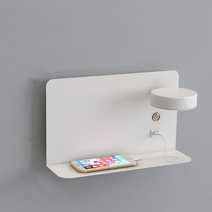 Contemporary Square Iron LED Wall Sconce Lamp with USB Rechargeable Feature
