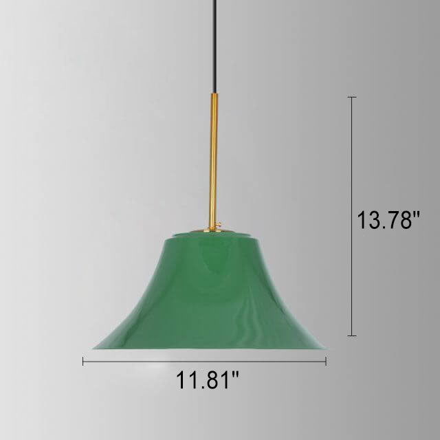 Vintage Industrial Green Iron Dome Cone Pendant Light - 1-Light Design
