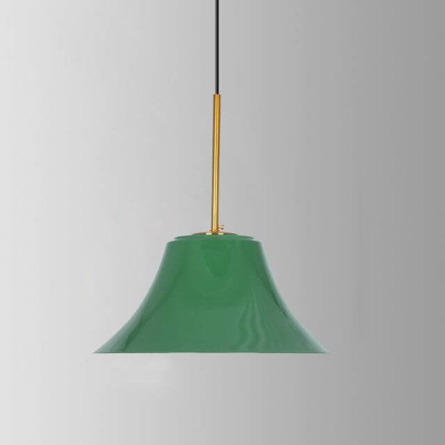 Vintage Industrial Green Iron Dome Cone Pendant Light - 1-Light Design