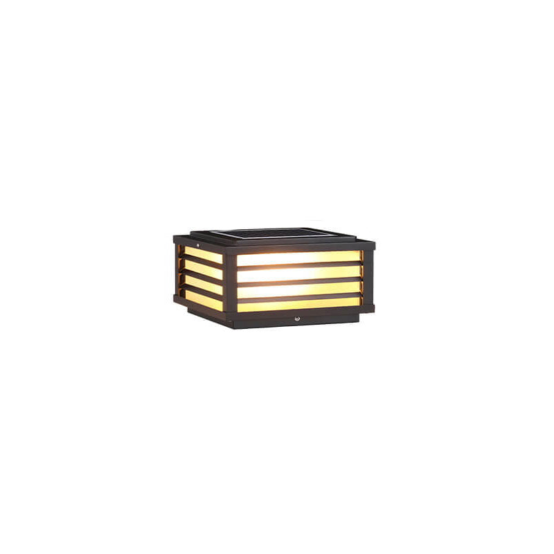 Contemporary Waterproof Solar LED Square Aluminum Landscape Post Light for Gardens