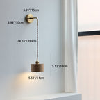 Modern Scandinavian Round Cone Dome Copper and Wood 1-Light Wall Sconce for Bedroom