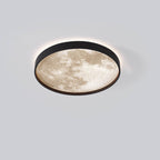 Nordic-Inspired Round LED Flush Mount Ceiling Light with Moon Design