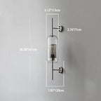Modern Industrial Cylinder Glass Shade Wall Sconce Lamp with Iron Finish Frame - 1-Light Design for Bedroom