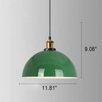 Vintage Industrial Green Iron Dome Cone Pendant Light - 1-Light Design