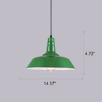 Vintage Industrial Green Iron Dome Cone Pendant Light - 1-Light Design