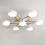 Modern Scandinavian Round LED Semi-Flush Mount Ceiling Light with Molecule Branch Design for Living Room