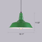 Vintage Industrial Green Iron Dome Cone Pendant Light - 1-Light Design