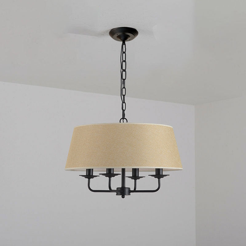 Classic European Vintage 4-Light Iron Pendant Lamp