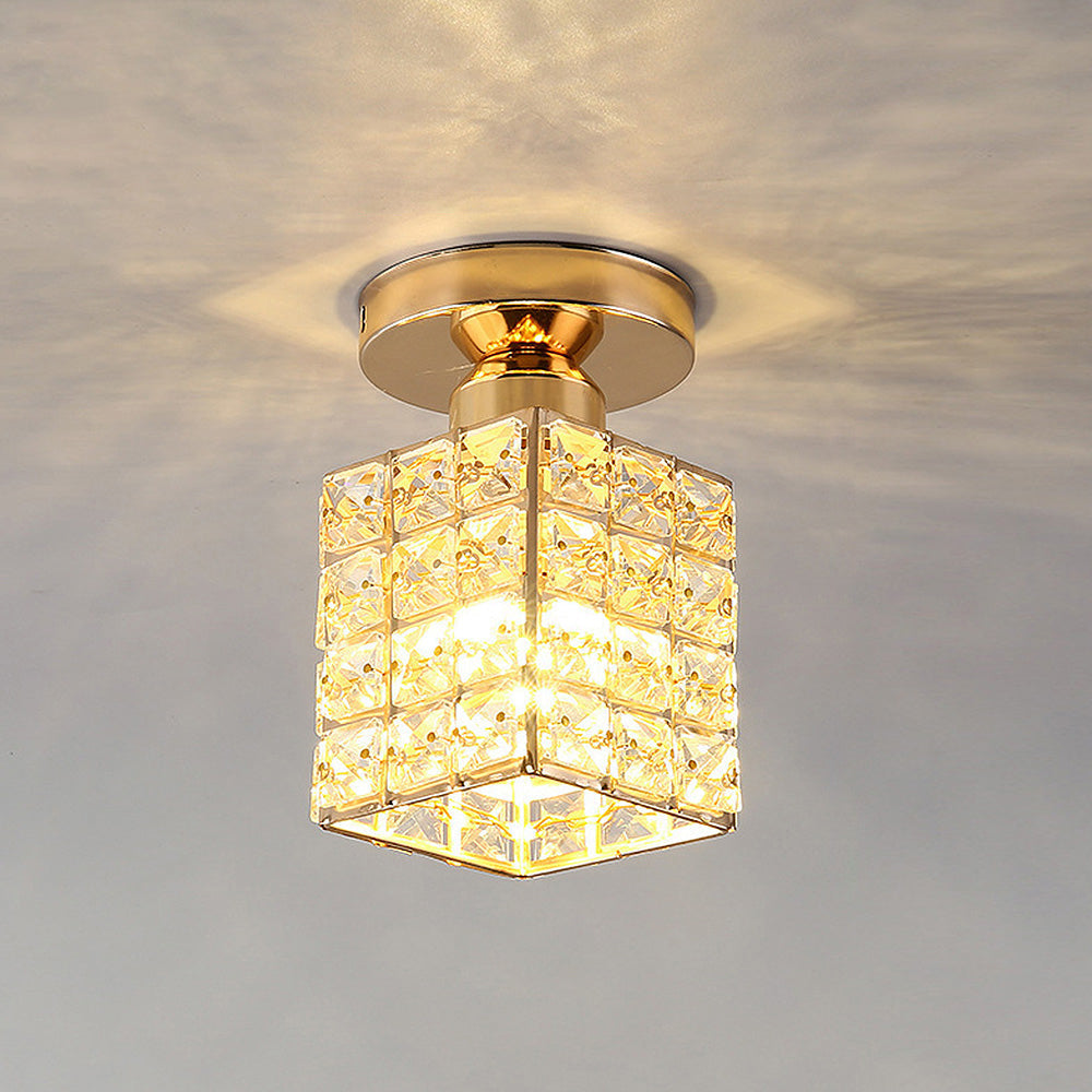 Mezula - Modern Gold Round Glass Ceiling Lamp