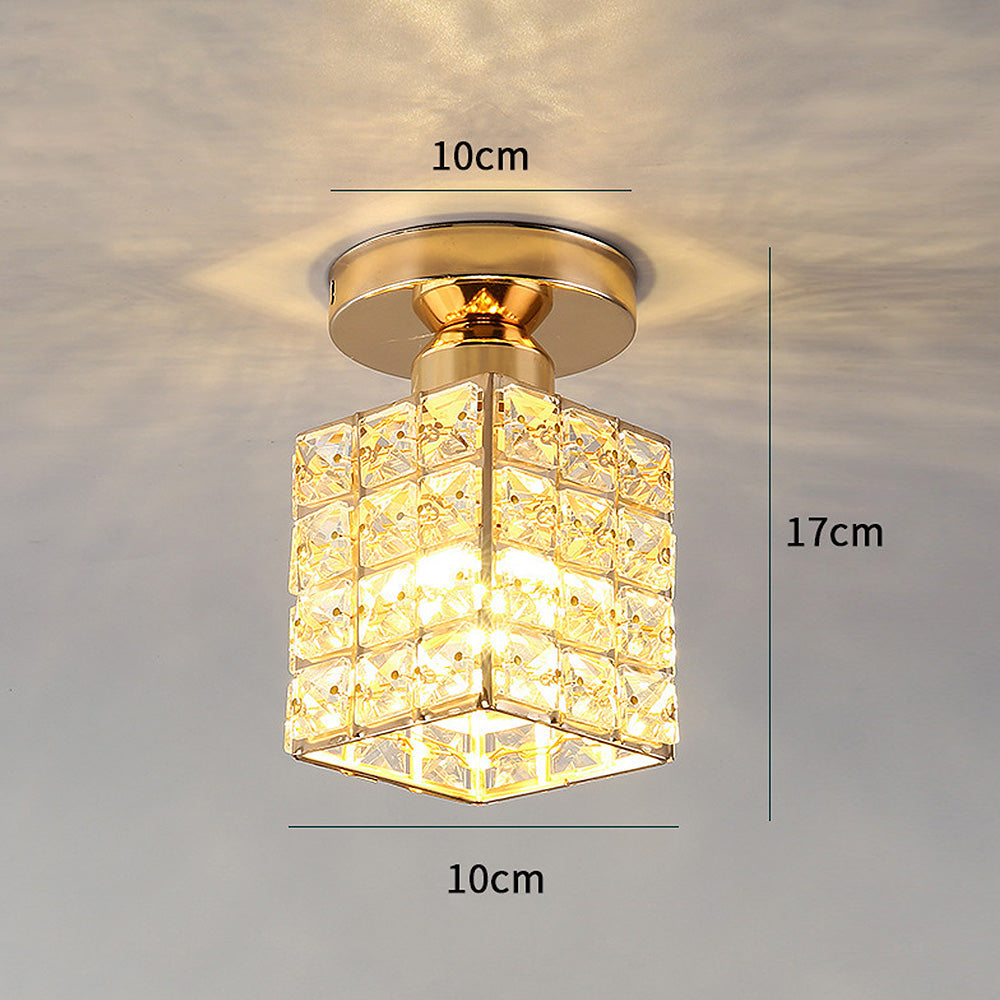 Elara Plafondlamp | Goud & Glas, E27 Fitting, Compact Design