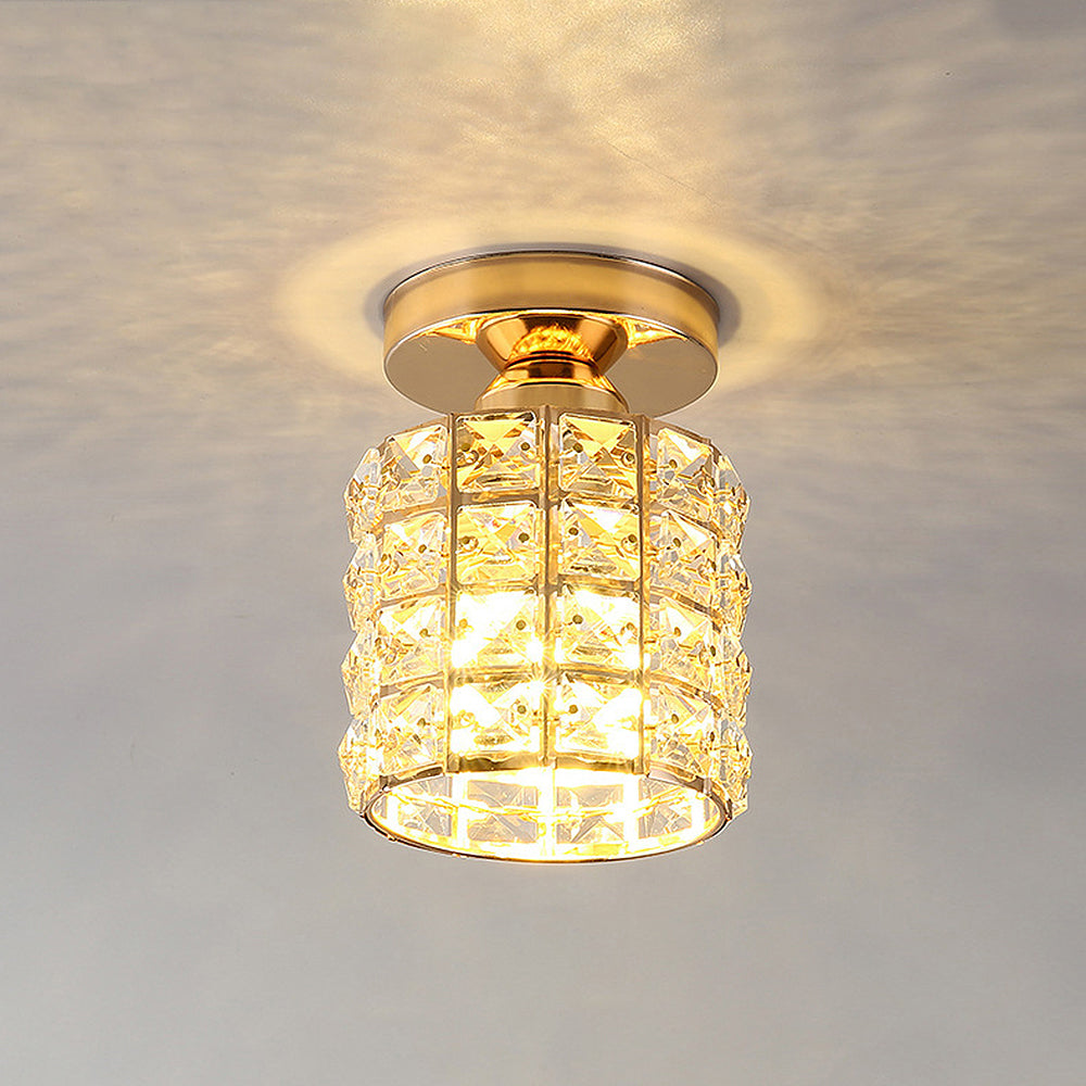 Mezula - Modern Gold Round Glass Ceiling Lamp